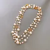 Vintage fleur pendentifs Long collier de perles bijoux pour femmes collier Hombre colliers 240301