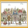 Street view castle home decor painting Handmade Cross Stitch Embroidery Needlework sets counted print on canvas DMC 14CT 11CT236h