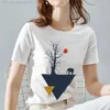 Women's T-Shirt Summer XXS-3XL Size T-shirt Fashion Geometric Print Womens T-shirt Round Neck Basic Short-sled Shirt Ladies White Soft Top L24312 L24312