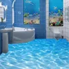 Moderno banheiro personalizado 3d piso mural ondulações de água do mar usar antiderrapante impermeável engrossado auto-adesivo pvc wallpaper264n