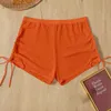 Shorts kvinnors sexiga rena mesh bikini shorts sommarstrand transparent täcker färg midja dragkropp korta byxor ldd240312