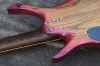 新しい7ストリングヘッドレスエレクトリックギター紫色バーストローストウェンジネック