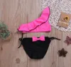 Kids Girl Swimsuit Ruffles Bow Child Swimwear Two Piece Girls Beach Bikini Sets Beach Bathing Suits 4 Colors Optional WZWYW39113124173