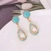 New Multi Color Oil and Water Drops Female Personalized Earrings, Metal Earrings E346