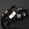 Bracelet Gentleman Cuir Titane Acier Inoxydable Tressé Fermoir Bracelet Bracelet pour Hommes et Femmes Rétro Bracelets Bracelets Bijoux A ++ ldd240312