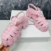 2024 New Sandals Hooked Cage Sandals Flat Sandals Sports Pattern