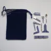 Zestaw 9 różnych niebieskich narzędzi roboczych masońskich z aksamitną torbą Mason Mason Miniaturowe prezenty Mason 201125299c