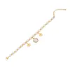 Bracelet de perles en acier inoxydable, bijoux mignons, à la mode, œil personnalisé, pièce à main NB516