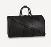 Duffel Bags Klassiker 50 cm Reisegepäck echtes Leder hochwertige Totes Umhängetaschen Herren Frauen Handtaschen 10A Duffel Bags Schatten geprägter graue Buchstaben 46117