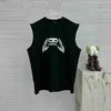 Heren T-shirts ontwerper 23ss hoge versie B familie nieuwe modieuze unisex losse casual veelzijdige Amerikaanse ademende letter vest Q46U