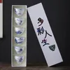 6-teiliges blaues und weißes Keramik-Kung-Fu-Teetassen-Set aus Porzellan, Nachmittagsteetasse, Espressotassen, japanische Keramik, Teeschüssel, Kaffeetasse 240304