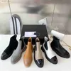 Boots tofflor Designer C Högsta lilla parfym Chelsea Medium gammal tjock tillägg läder HEELH240312