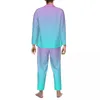 Pyjamas pour hommes Imprimer Pyjamas Hommes Abstrait Girly Rose Confortable Nuit Nuit Printemps 2 Pièces Rétro Oversize Design Costume À La Maison