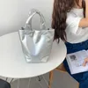 HBP Borsa da donna non nuovissima, alla moda e alla moda Borsa da donna con faccia lucida di alta qualità Secchio in morbido PU di grande capacità