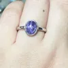 Кольца кластера 1 кольцо из стерлингового серебра 925 пробы с натуральным чароитом регулируемое кольцо для женщин подарок размер камня около 7 9 мм
