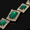 Bangle Fashion Wedding Bracelets Jewelry Luxury Womens Green Crystal Stone Bracelet Charm For Ladies Link Chain Bangles ldd240312