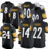 Kenny Pickett Jersey T.J.Watt Troy Polamalu Minkah Fitzpatrick George Pickens Najee Harris Joey Porter Jr. Jerome Bettis Terry Bradshaw Hines Ward voetbalshirts