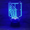 1piece 7 Colors Lamp Anime Attack on Titan Wings of Liberty 3D Light Touch LED Lamp USB or 3AA Batteryoperated Lamp Kids Gift 2010185x