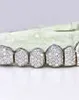 12 na 12 VVS Moissanite Diamond Grillz lodowe biżuterię biodrową biodrową dla raperów spersonalizowana kratka