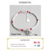 La Monada Red Thread For Hand 925 Sterling Silver Bracelet Bell Tube Red Thread String Rope Bracelets For Women Silver 925 240226