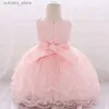 Robes de fille Rose Blanc Bébé Fille Robe 1er Anniversaire Robe Pour Noël Enfants Vêtements Enfant Baptême Princesse Soirée Vêtements Robes L240311