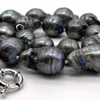 Collier baroque en forme de boule de flamme nucléée, couleur noir et gris, perles d'eau douce 100% naturelles, 13-22mm, 240301