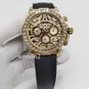 Classic Men's Watch Luxury 40mm Mechanical Automatic Stainless Steel Frame Acrylic Leopard Print Small Dial247W