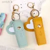 Keychains Lanyards Lipstick Bag With Small Case Mirror For Travel Mini Portable Makeup Lipstick Holder Keychain Fashion Lip Balm Keyring Gift Pouch ldd240312