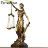 Ermakova europeu antigo bronze grego justiça deusa estátua justo anjos resina escultura ornamentos desktop decoração para casa presente 22943