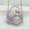 Enfants Mini sacs à main fourre-tout dessin animé mignon lapin sacs à bandoulière pour bébé filles pièce pochette Kawaii enfant en bas âge pochette cadeau 240305