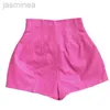 Shorts femininos botas shorts inverno 100% roupas de couro feminino barbie em pó perna larga cintura calças curtas ldd240312