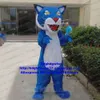 Mascot Costumes Blue Wildcat Wild Cat Caracal Lynx Catamount Bobcat Mascot Costume Adult Cartoon Film Film World Exposition ZX752