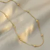 Popular collar de serpiente de cuentas redondas de Plata de Ley 925, gargantilla de cadena con encanto minimalista, joyería fina para mujer