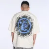 USA 24SS Heaven Angels Print 세탁 된 빈티지 티 남자 티셔츠 봄 여름 여름 여자 거리 스케이트 보드 캐주얼면 Tshirt 0312