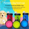 2 en 1 animal de compagnie voyage boisson bouteille d'eau pliable chien bol d'alimentation tasse voyage en plein air nourriture eau potable distributeur chat Y200922210p