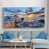 Pôsteres e impressões de ponte de praia do mar, imagens de paisagem, pintura em tela, imagens hd, decoração de casa, arte de parede para sala de estar, pôr do sol255w