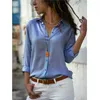 Chemisiers pour femmes chemises printemps/automne Blouse décontractée longue Sle élégant jer hauts simple rangée bouton Camisa vêtements Streetwear femmes noir rouge chemise L24312