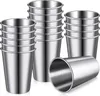 Stainless Steel Pint Cups Metal Cups Unbreakable Drinking Glasses Water Tumblers for Kids, Adults Indoor and Outdoor Use - Silver & Gold