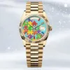 Watch Rosegolden Uhren 41mm Monter Mens Women Day-Date-Präsident Automatische Designer Uhren Saphire Mechanische Bewegung Uhren