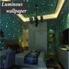 Non-woven Luminous Wallpaper Roll Stars And The Moon Boys And Girls Children's Room Bedroom Ceiling Fluorescent Wallpaper Dec293p