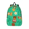 Ryggsäck tiki tribal mask hawaiian element unisex rese väska skolväska bokväska mochila