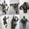 Decoratieve Objecten Beeldjes 3D Door Muur Figuur Sculptuur Hars Galvaniseren Imitatie Koper Abstract Woonkamer Decoratio274k