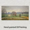 Stor Canvas Art Handmålade oljemålningar Claude Monet Iyde Park Landscape Garden Bild för vardagsrumsdekor3111