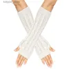 Mangas protectoras Rodilleras Guantes unisex Punto Rasgado Oversleeves Hombres Mujeres Cálido Manga del brazo Andrajoso Punk Sin dedos Puño Guante Codo Mitones Calentador L240312