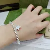 S925 Silber Armband Designer Herz Armband Mode Stern Blume Brief Armreif Herz Anhänger Schlüsselbein Kette Körperschmuck Hochzeitsgeschenke