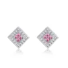 Boucles d'oreilles ER-00099 mode coréenne boucles d'oreilles en cristal cadeau d'anniversaire argent plaqué boucle d'oreille carrée pour les femmes articles avec