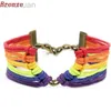 Bangle Delysia King Unisex Handmade Love Metal Braided Bracelets Trendy Rainbow Weave Bracelet Charms Designer ldd240312