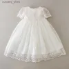 Robes de fille 2023 nouvelle robe de bébé fille robe de baptême dentelle blanche infantile baptême fête d'anniversaire mariage princesse robe bébé vêtements 0-24M L240313