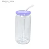 Tassen 16oz Kunststoff-Einmachglas, PP-Acryl, einschichtiger Becher mit Strohhalm, 500 ml, durchsichtiger Einmachdose-PP-Trinkbecher L240312