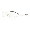 Lunettes de soleil Frames en alliage ultraléger des hommes sans bordure de lunettes cadre carrés de lunettes myopie: Verre d'oeil optique JDA3179 JDA3179